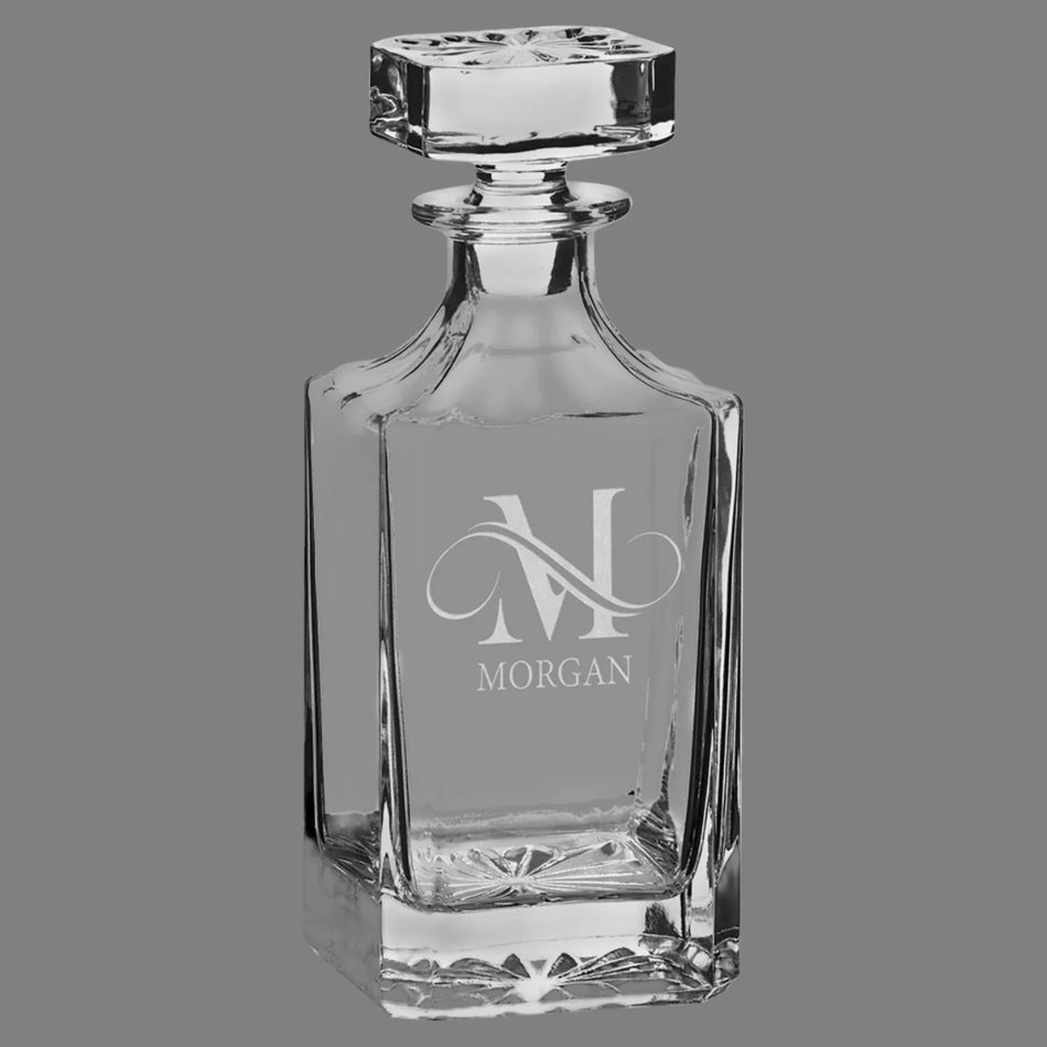 Laser Engraved Glass Decanter