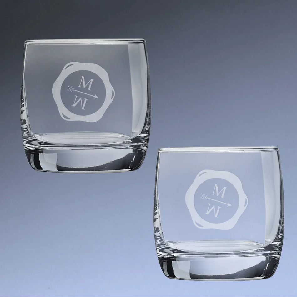 Laser Engraved 10oz. On The Rocks Glass