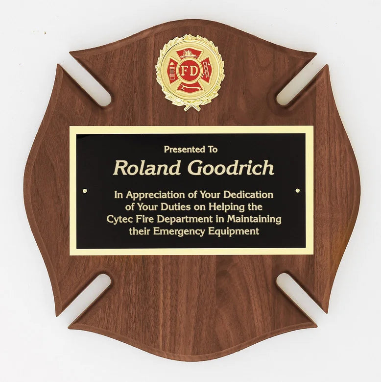 Laser Engravable Maltese Cross Shaped Plaque