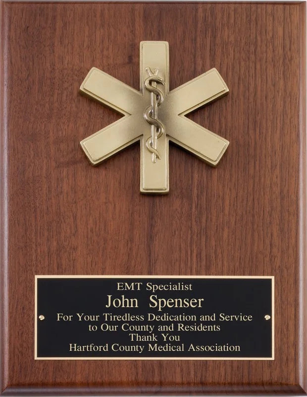 Laser Engraved EMT Insignia Plaque