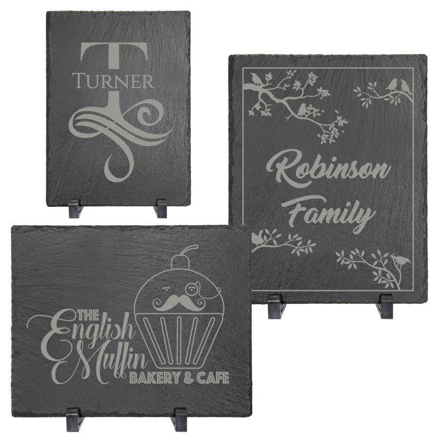 Engravable Rectangle Slate With Stands