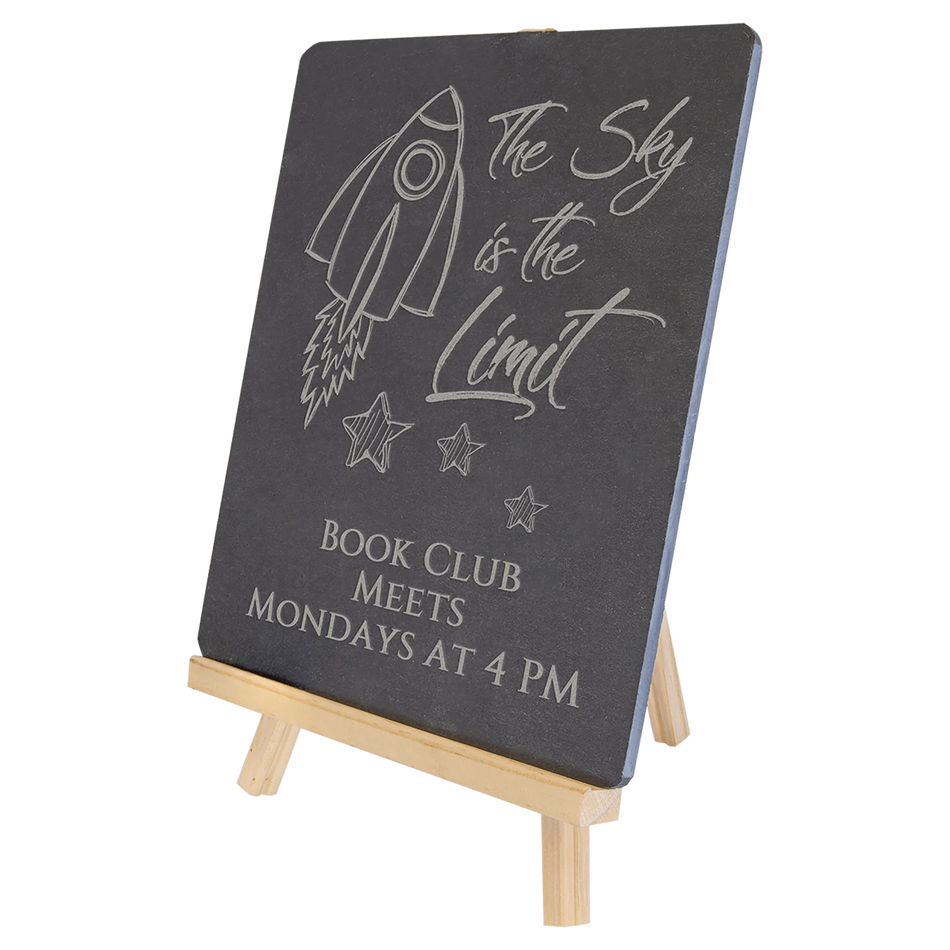 Engravable Rectangle Slate With Easel Stand
