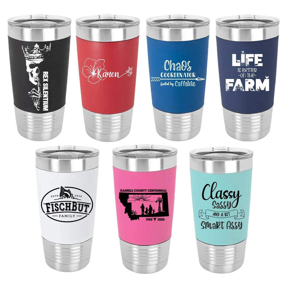 Customizable 20oz. Tumblers With Silicone Grip